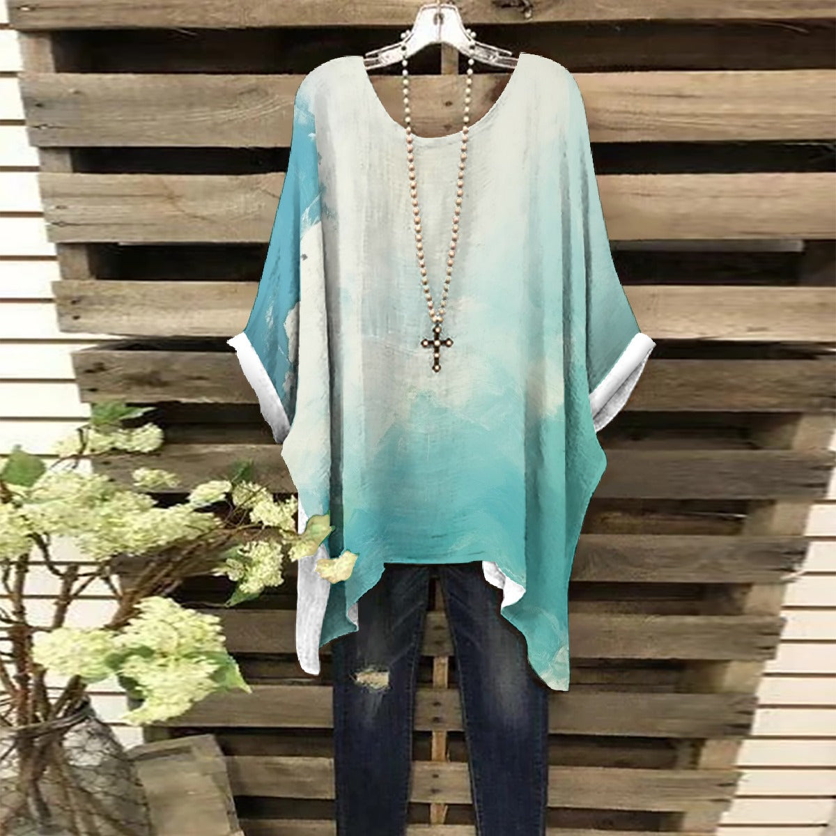 All-Over Print Women's Bat Sleeve Shirt