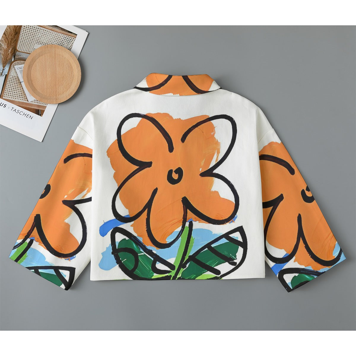 All-Over Print Women's Cropped Jacket | 245GSM Cotton