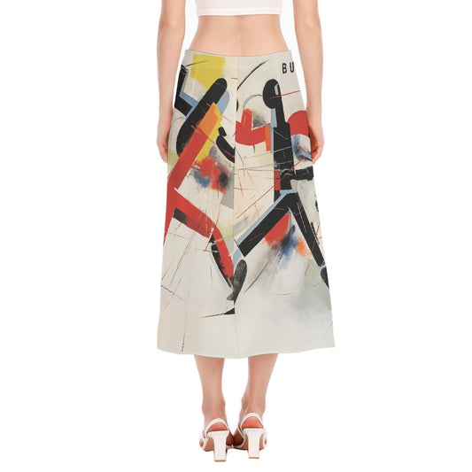 All-Over Print Women's High Slit Long Skirt