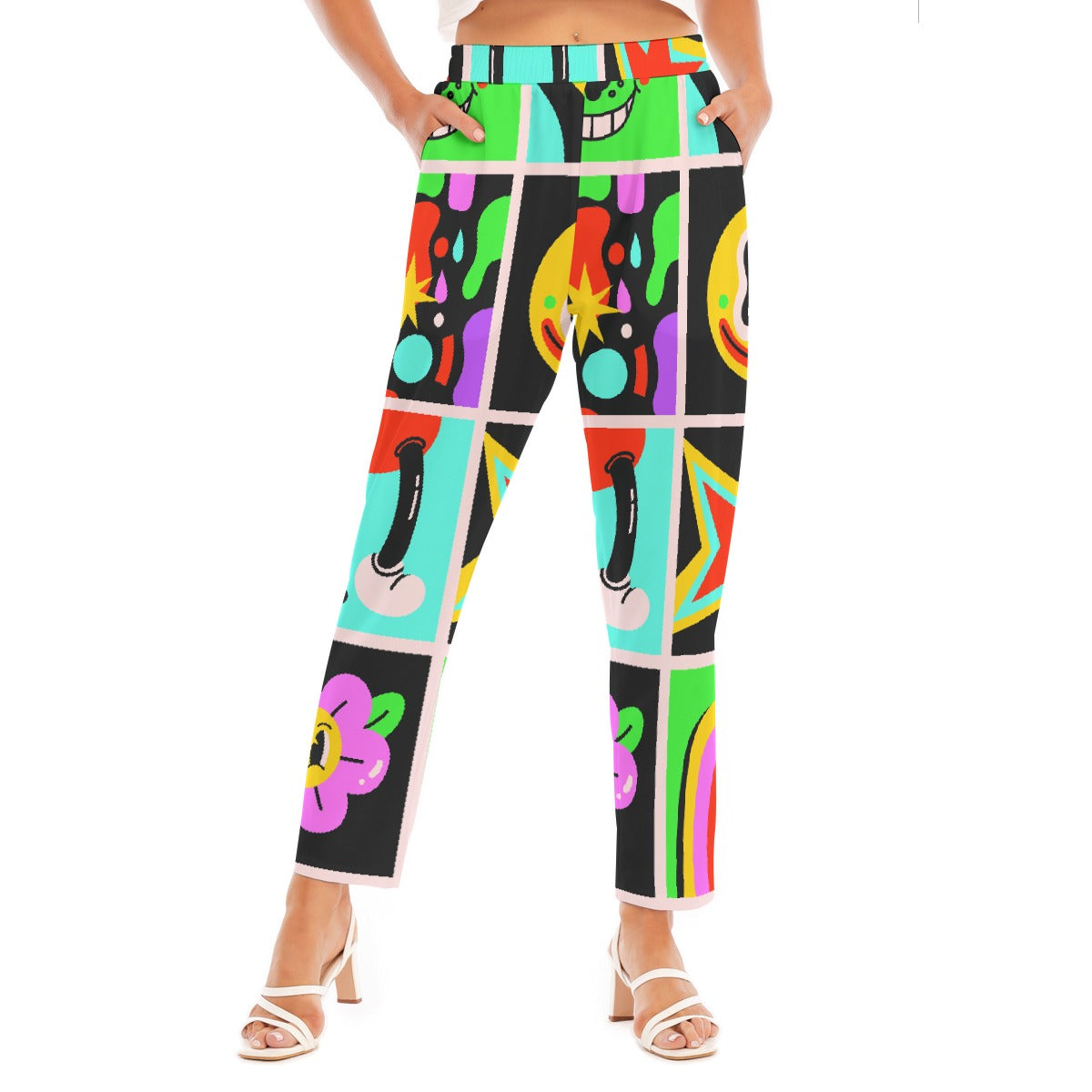 All-Over Print Women's Loose Straight-leg Pants