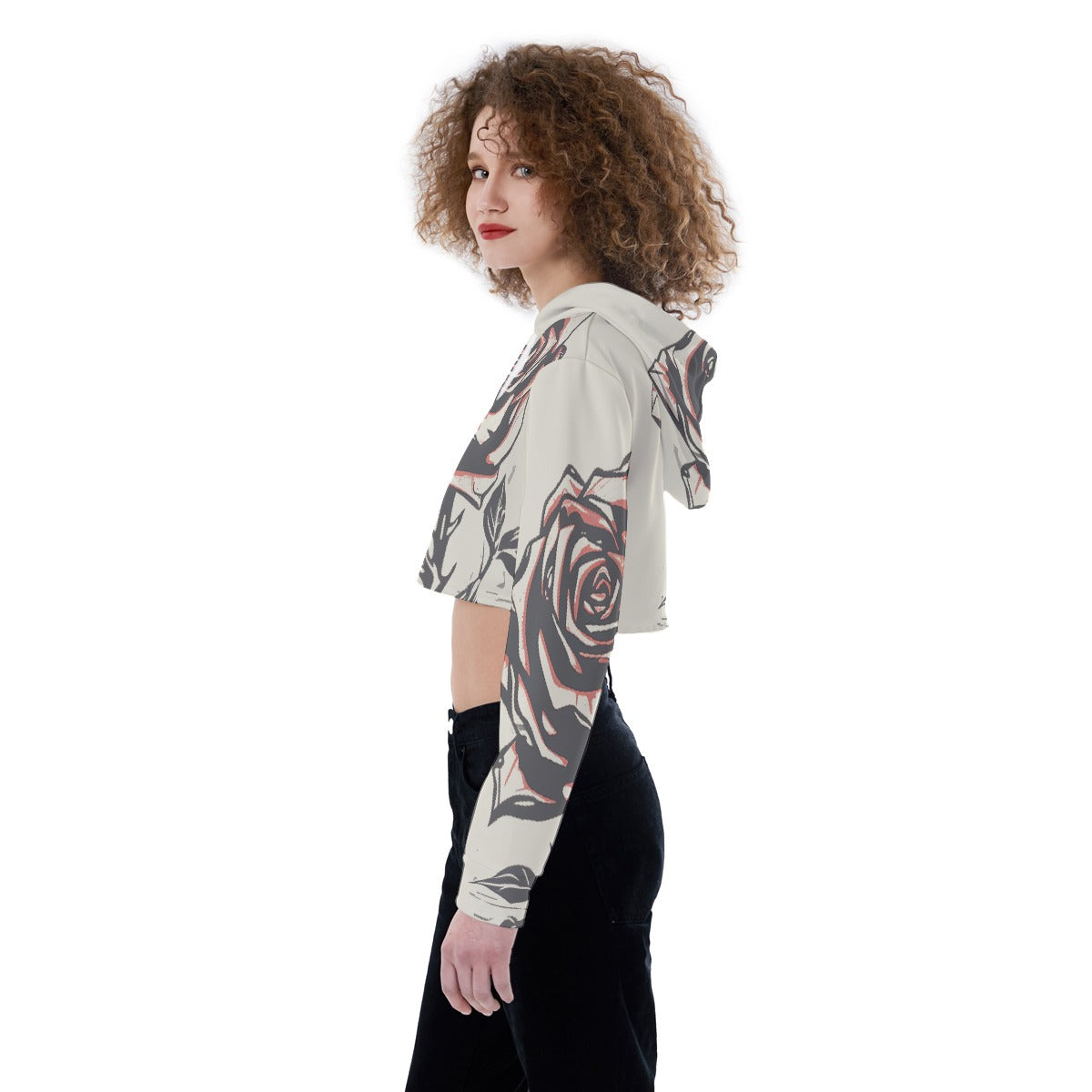 All-Over Print Women's Crop Top Hoodie