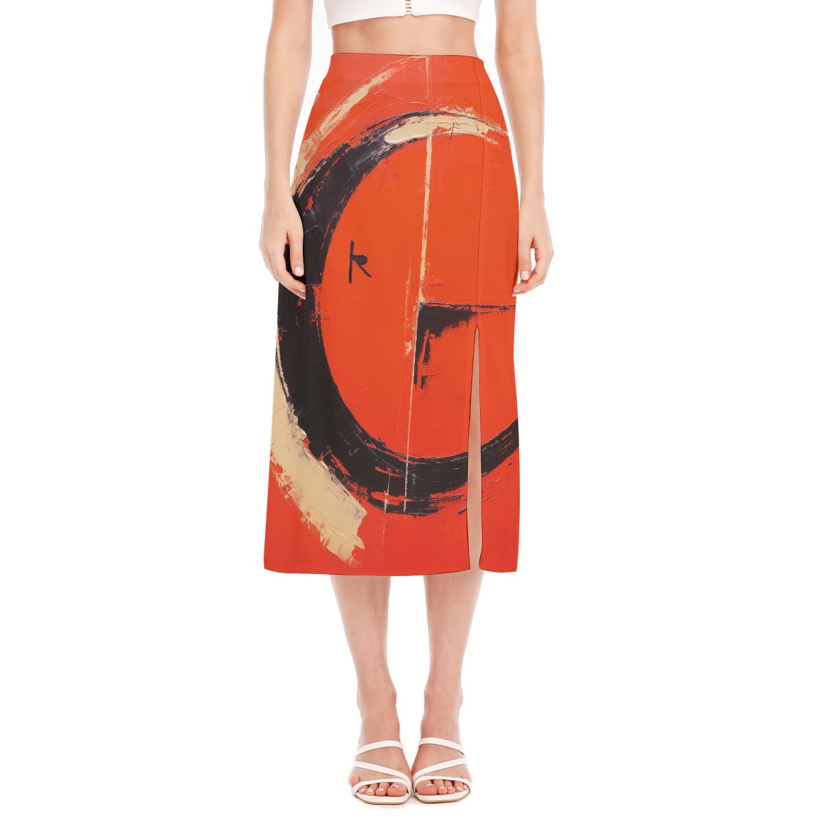 All-Over Print Women's High Slit Long Skirt