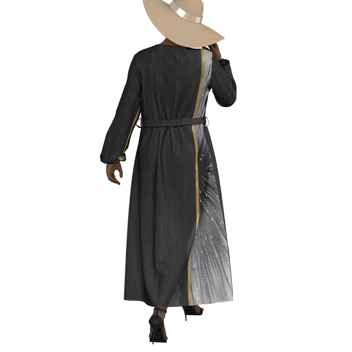 All-Over Print Women's Lace-up Chiffon Robe