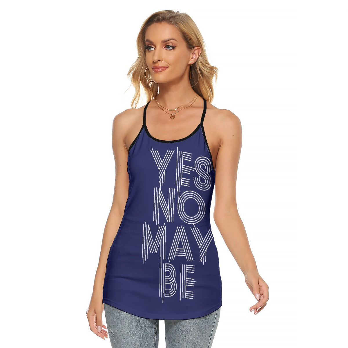 All-Over Print Women's Criss-Cross Open Back Tank Top
