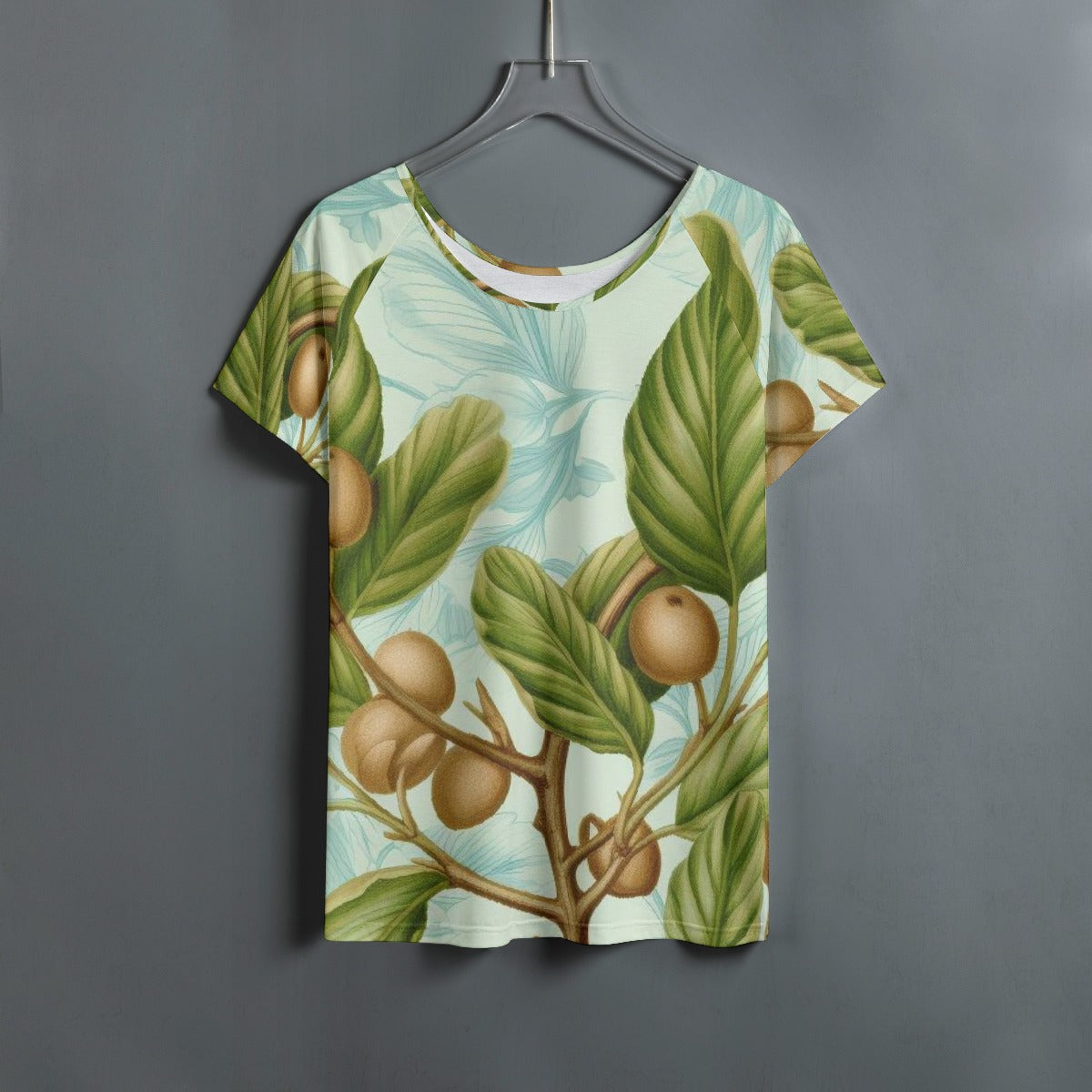 All-Over Print Women's Round Neck T-shirt With Raglan Sleeve
