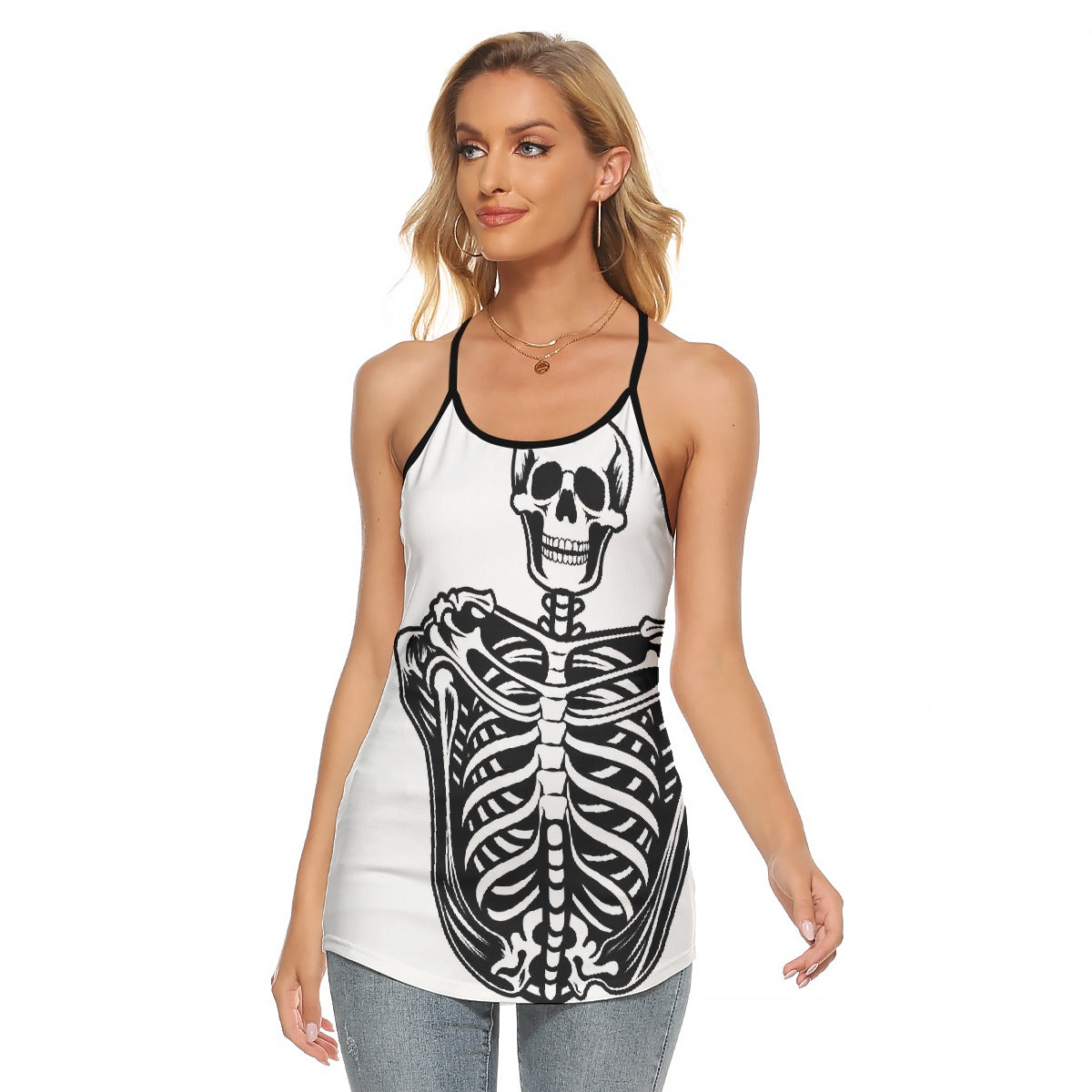 All-Over Print Women's Criss-Cross Open Back Tank Top