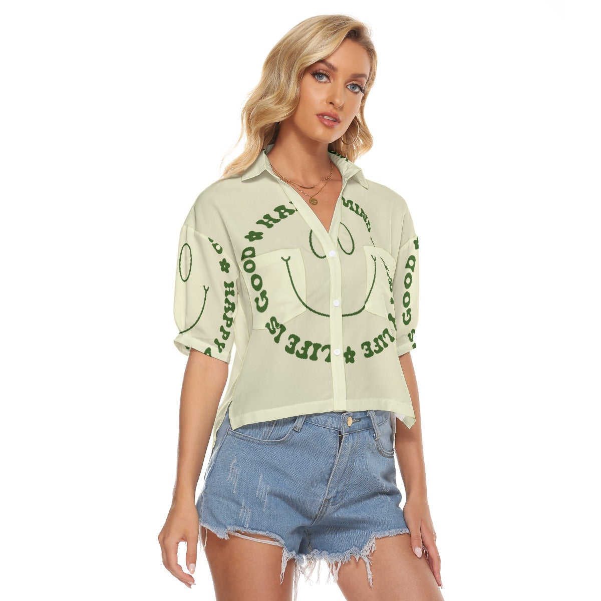 All-Over Print Women's V-neck Shirts