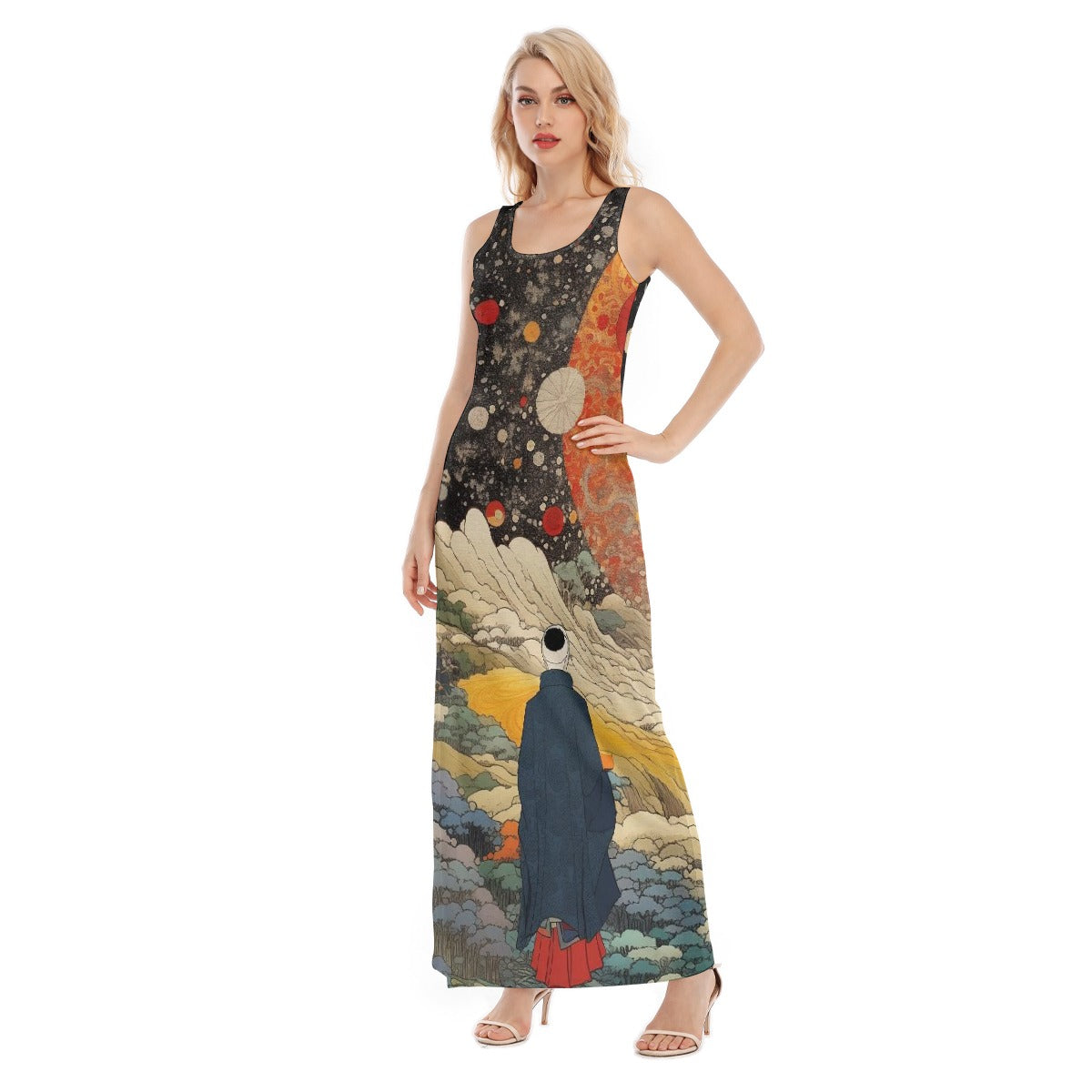 All-Over Print Women's Vest Dress | Length To Ankle