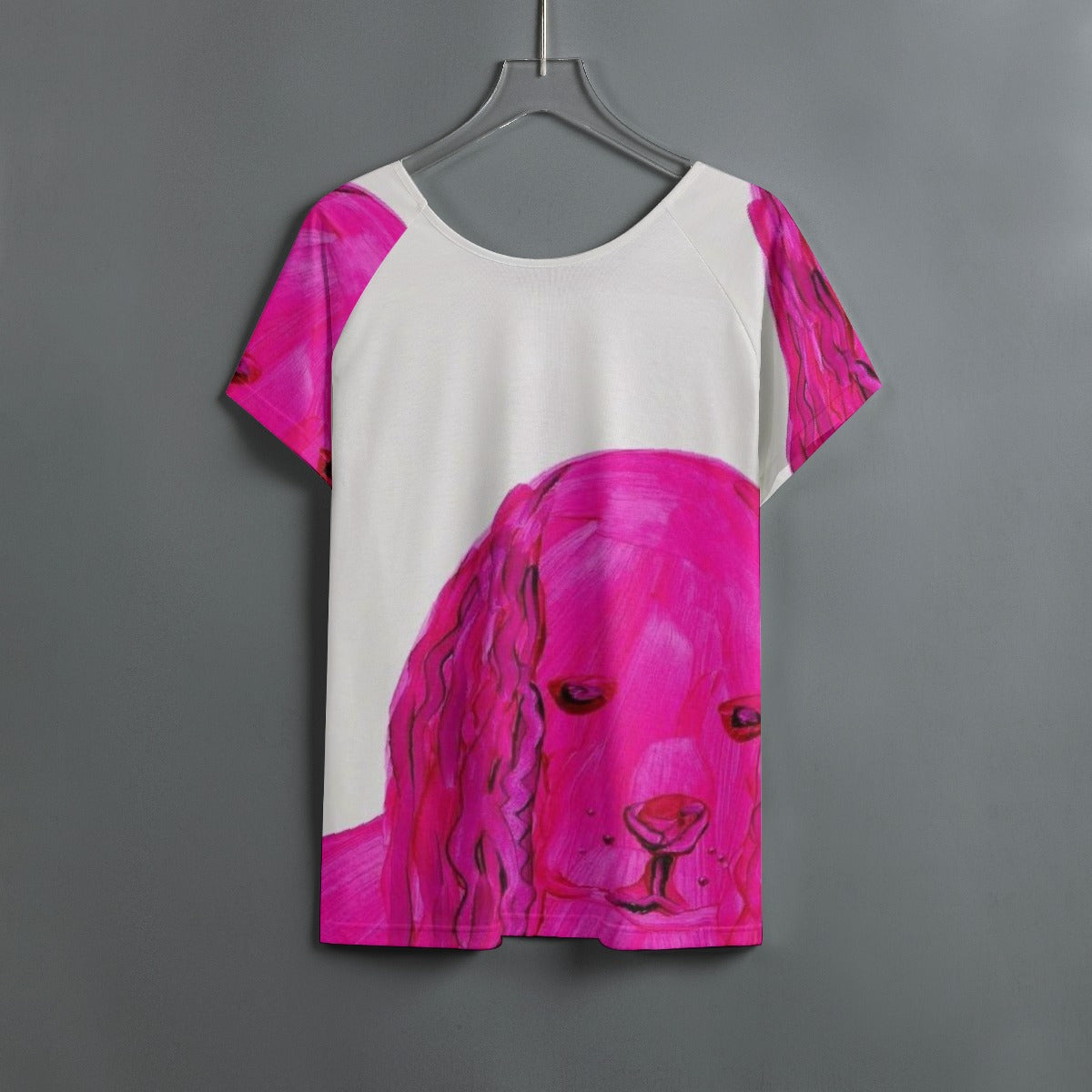All-Over Print Women's Round Neck T-shirt With Raglan Sleeve