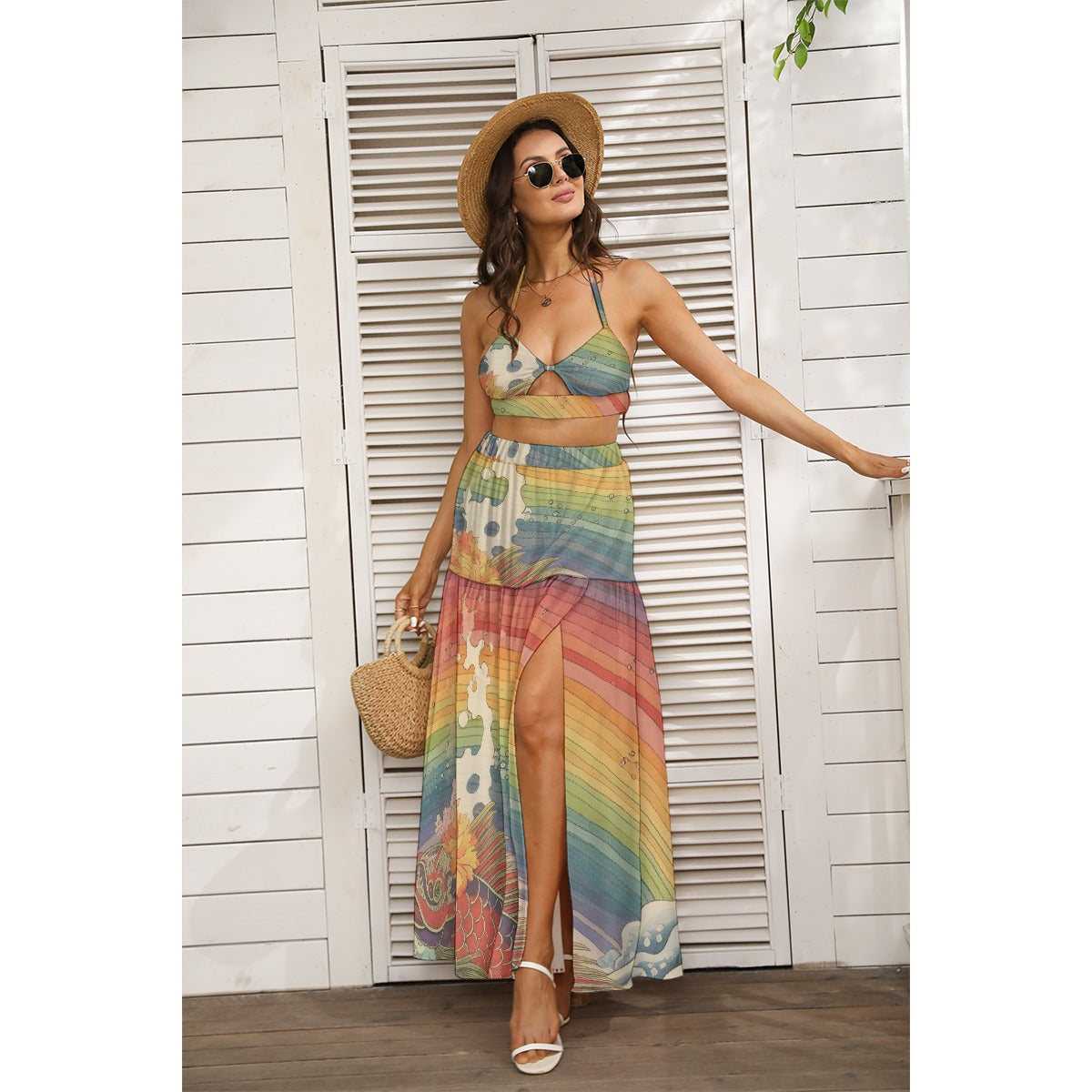 All-Over Print Women's Tie Back Wrap Dress