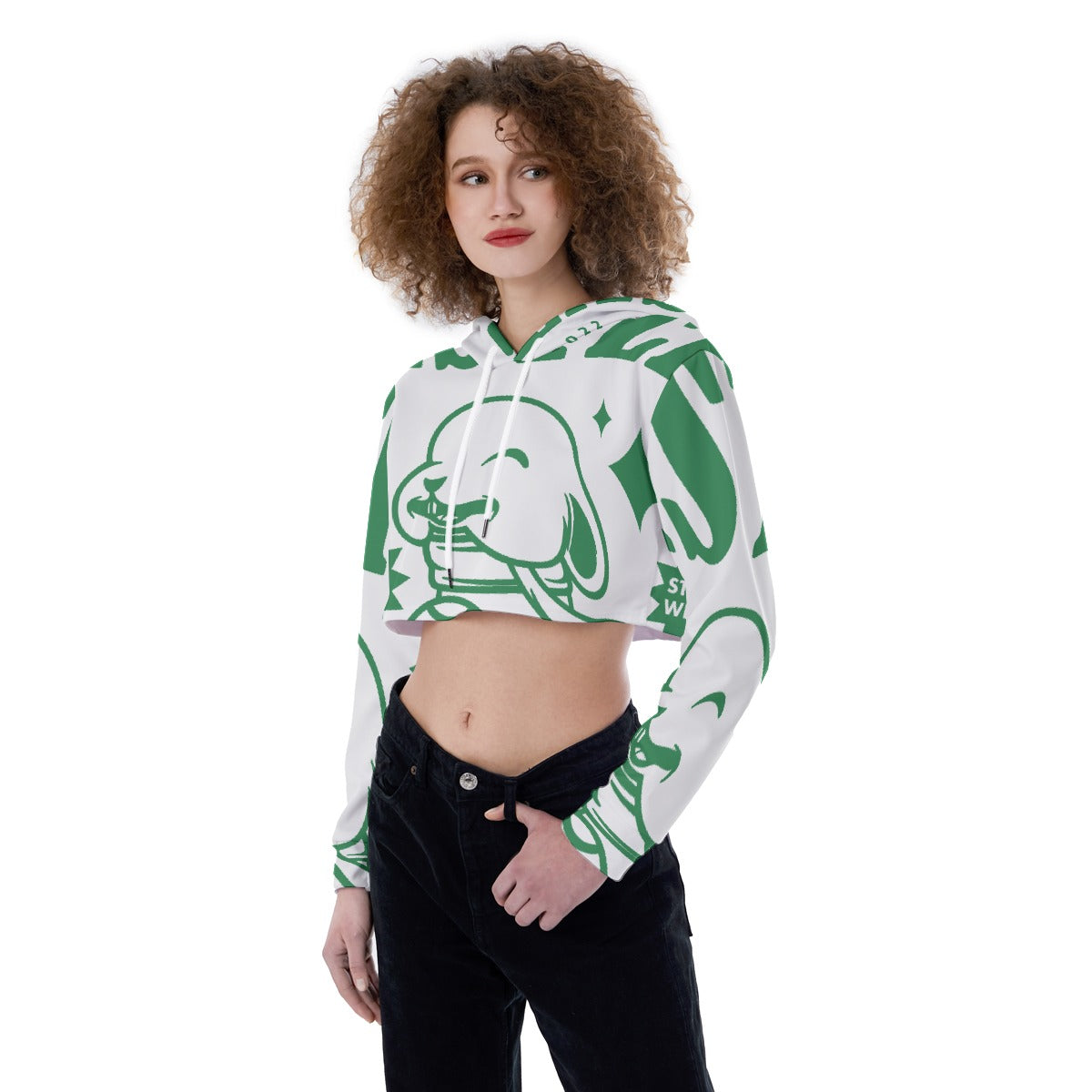 All-Over Print Women's Crop Top Hoodie