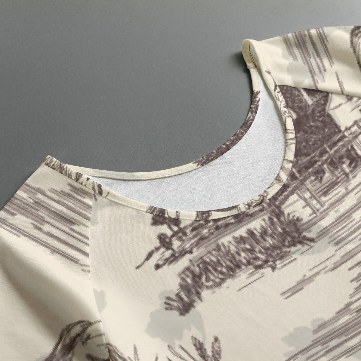 All-Over Print Women's Round Neck T-shirt With Raglan Sleeve