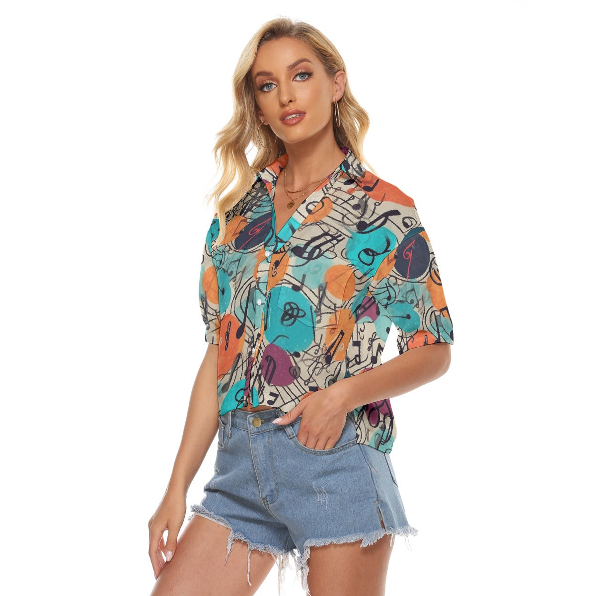 All-Over Print Women's V-neck Shirts