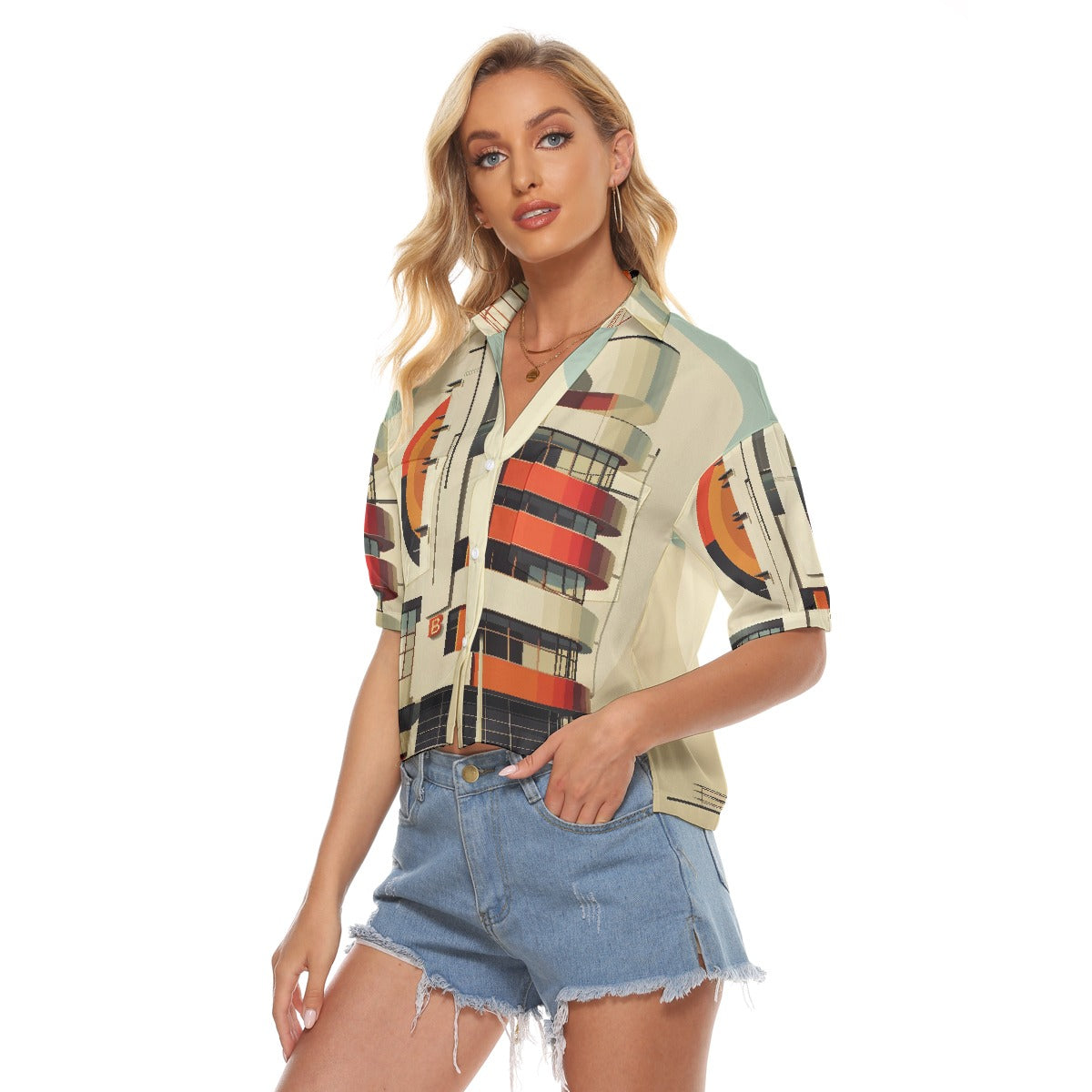 All-Over Print Women's V-neck Shirts
