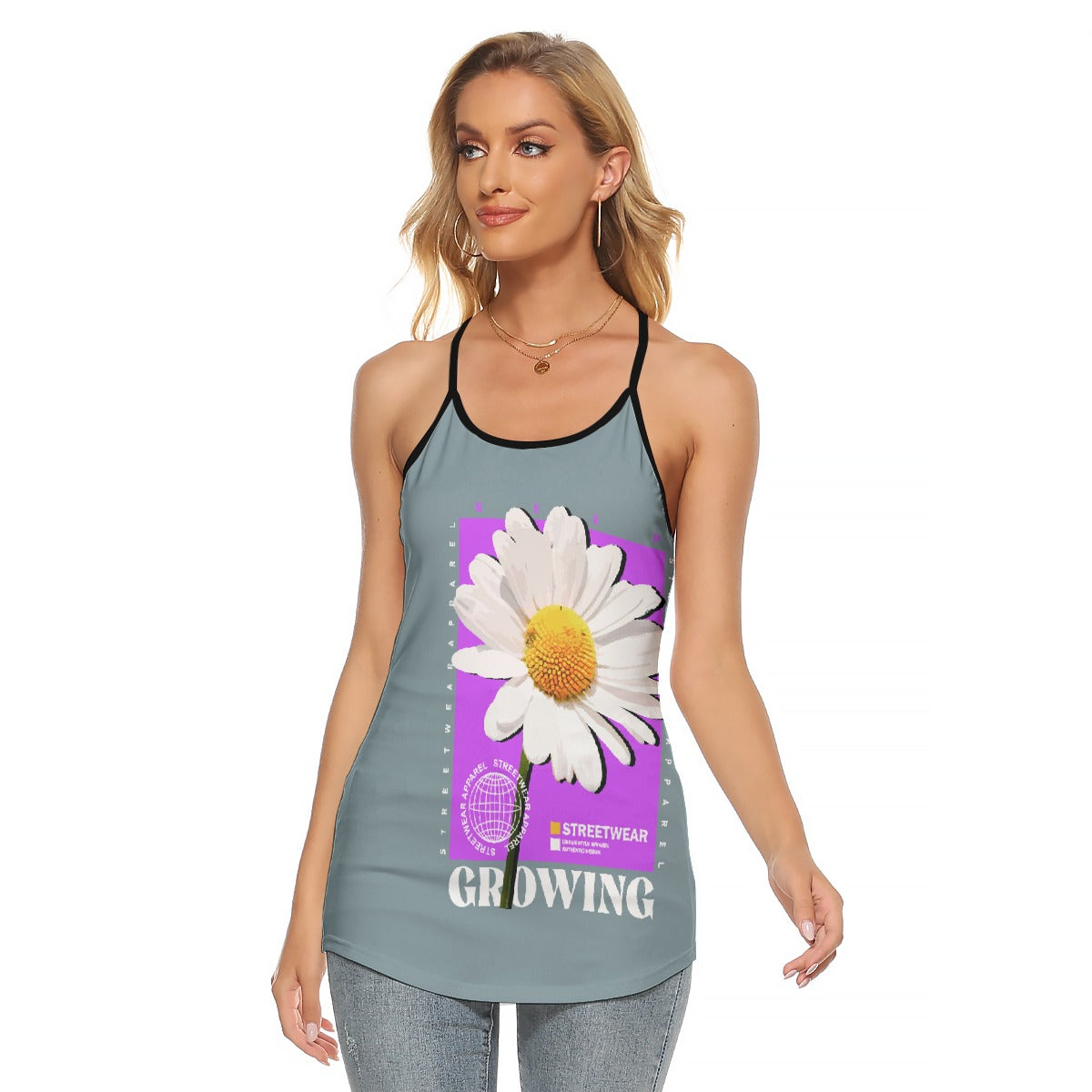 All-Over Print Women's Criss-Cross Open Back Tank Top