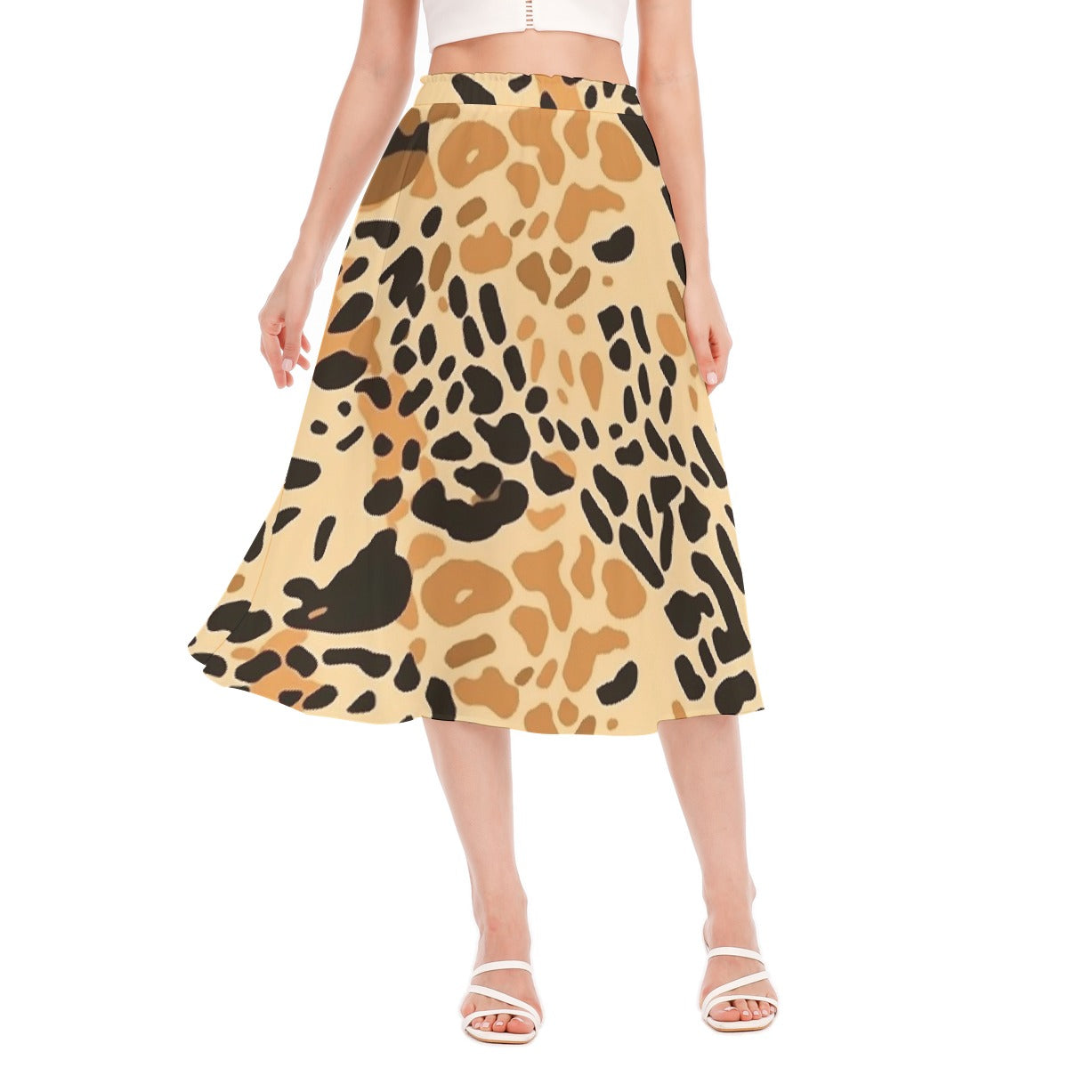 All-Over Print Women's Long Section Chiffon Skirt