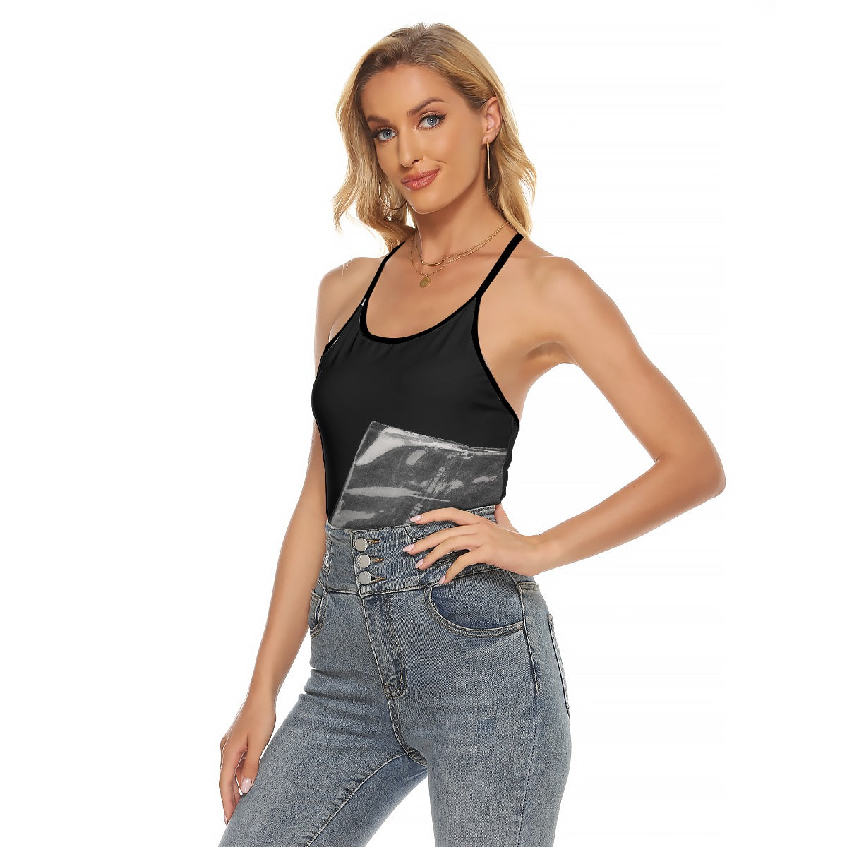 All-Over Print Women's Criss-Cross Open Back Tank Top