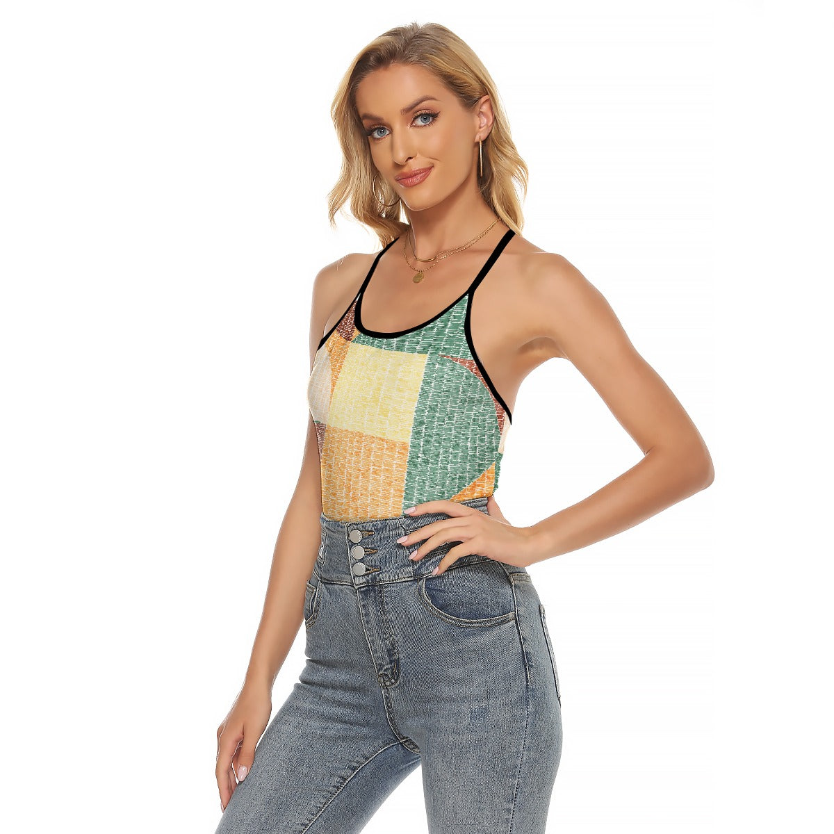 All-Over Print Women's Criss-Cross Open Back Tank Top