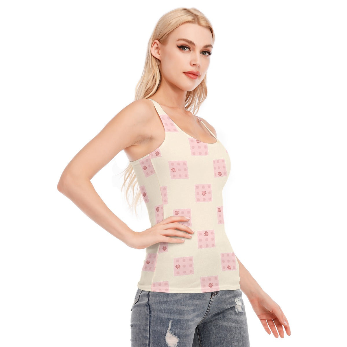 All-Over Print Women's Racer Vest | 190GSM Cotton