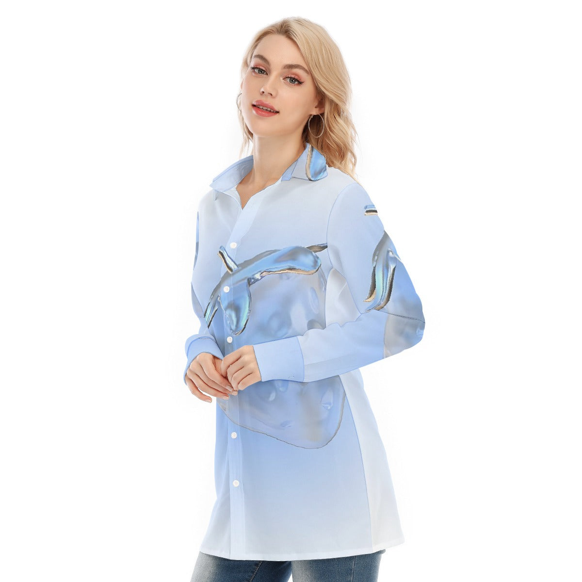 All-Over Print Women's Long Shirt