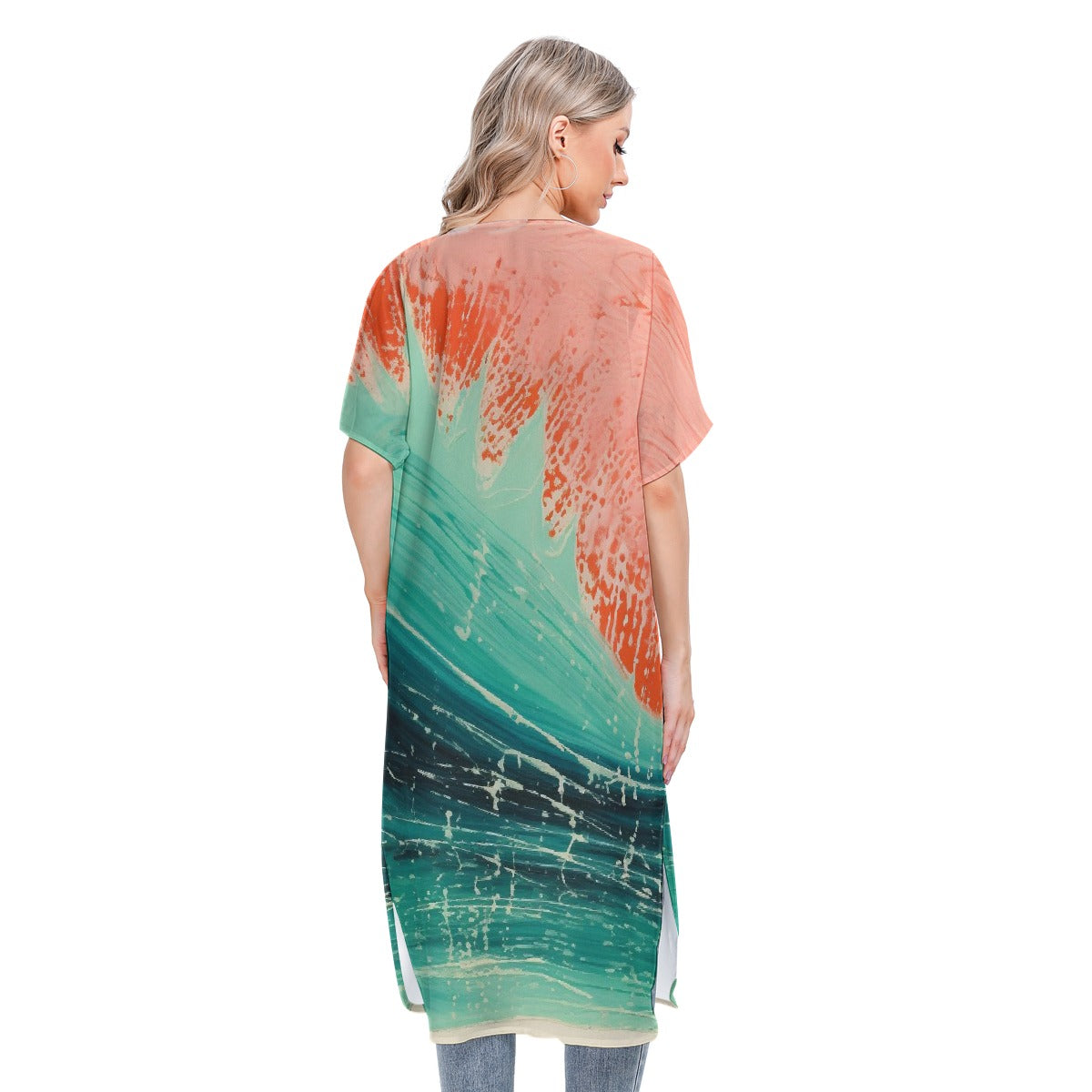 All-Over Print Women's Short Sleeve Cardigan