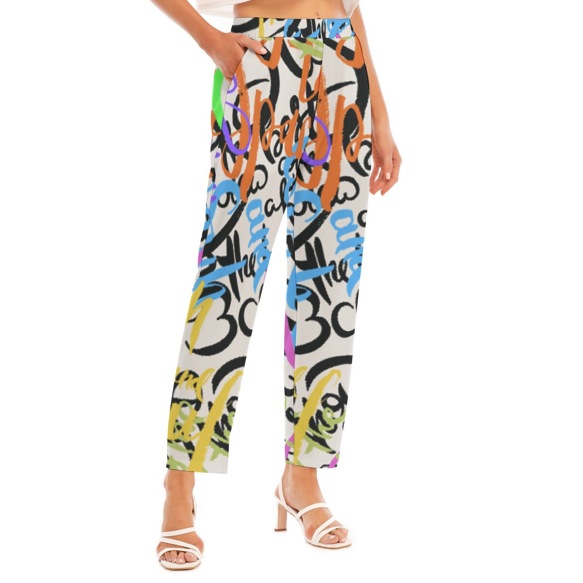 All-Over Print Women's Loose Straight-leg Pants