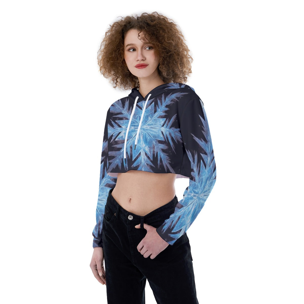 All-Over Print Women's Crop Top Hoodie
