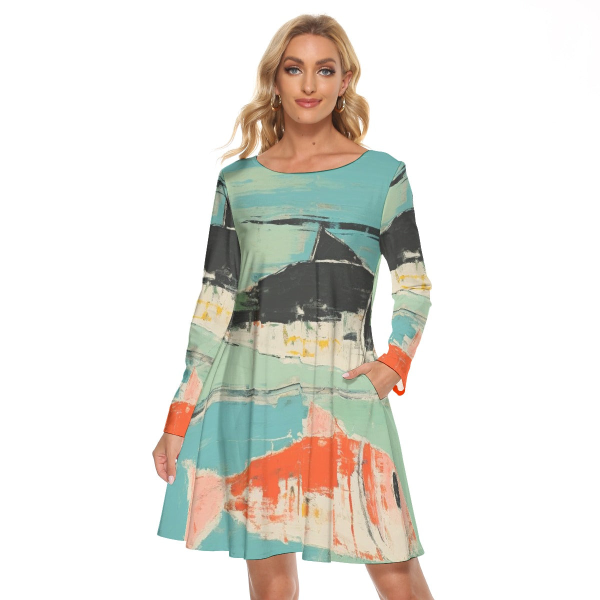 All-Over Print Women's Crew Neck Dress