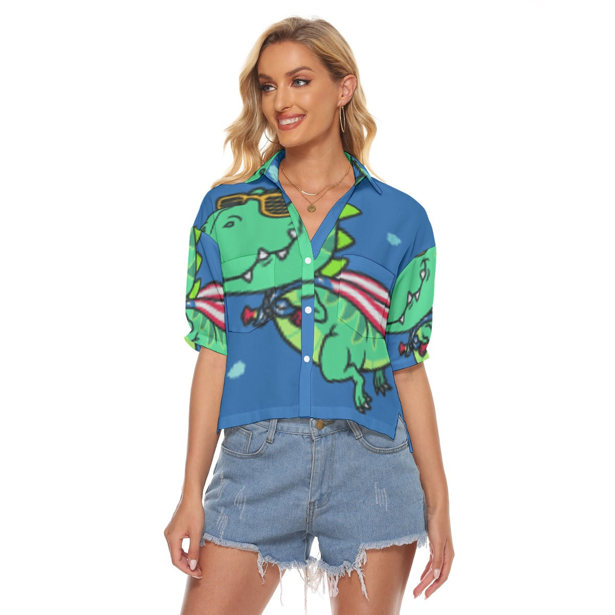 All-Over Print Women's V-neck Shirts