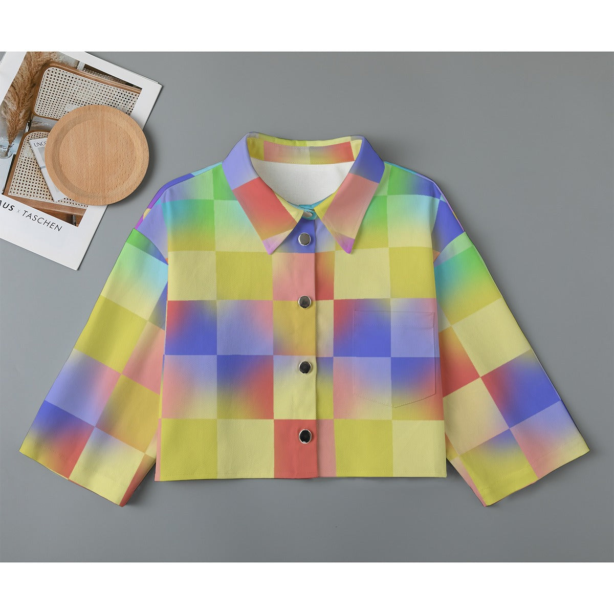 All-Over Print Women's Cropped Jacket | 245GSM Cotton