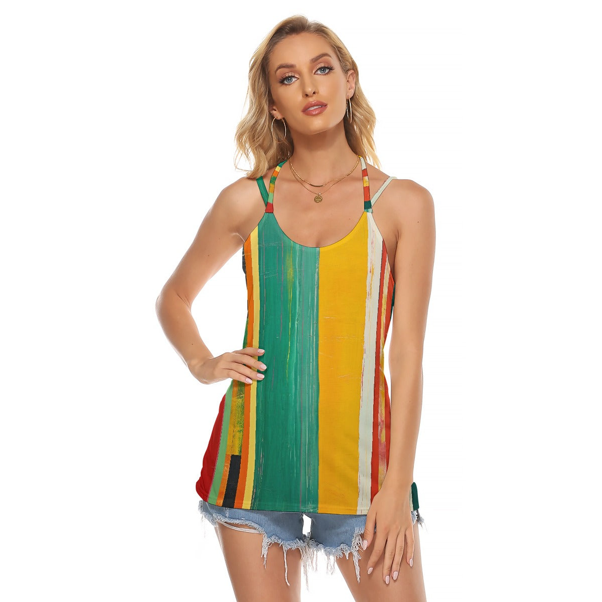 All-Over Print Women's Halter Top With Backless