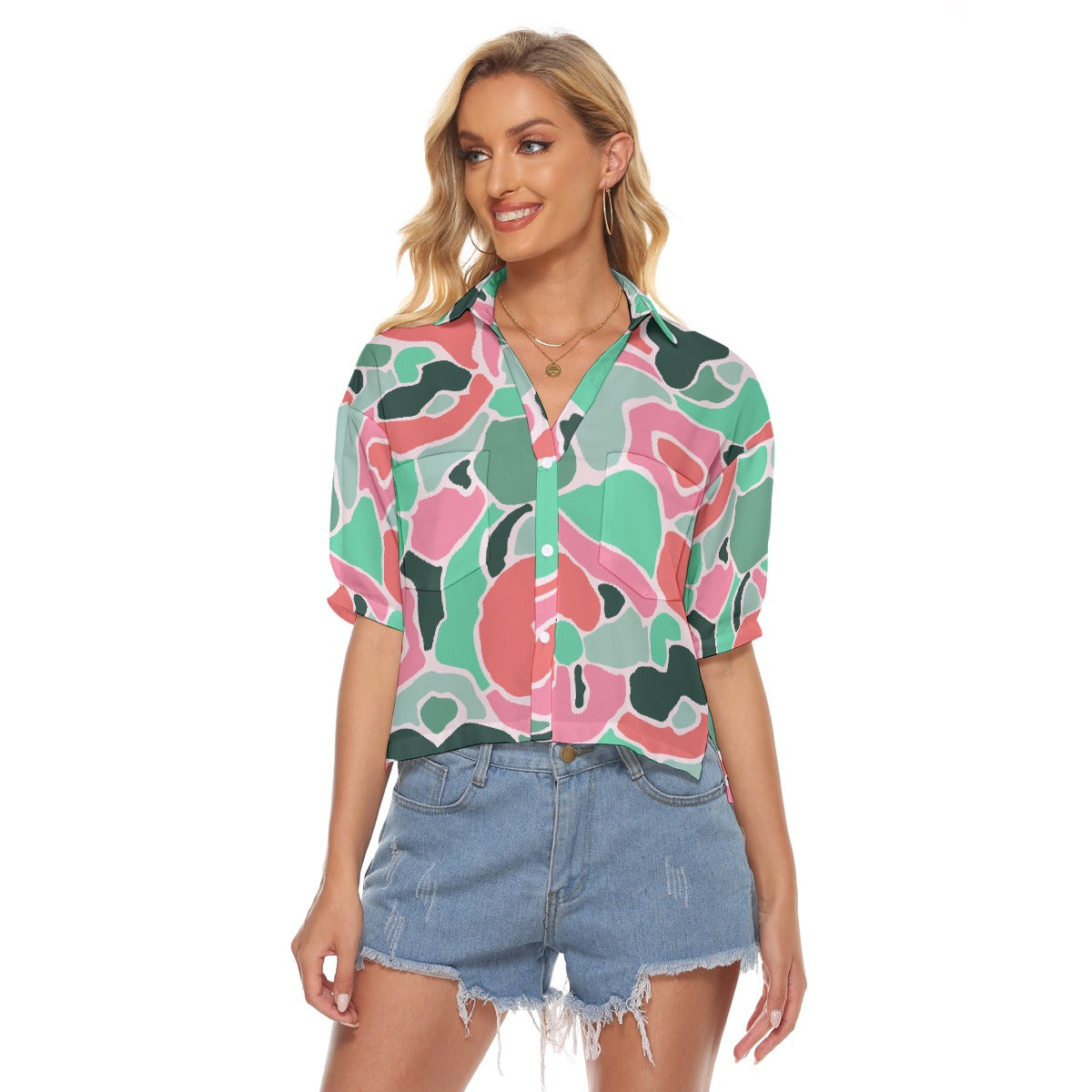 All-Over Print Women's V-neck Shirts