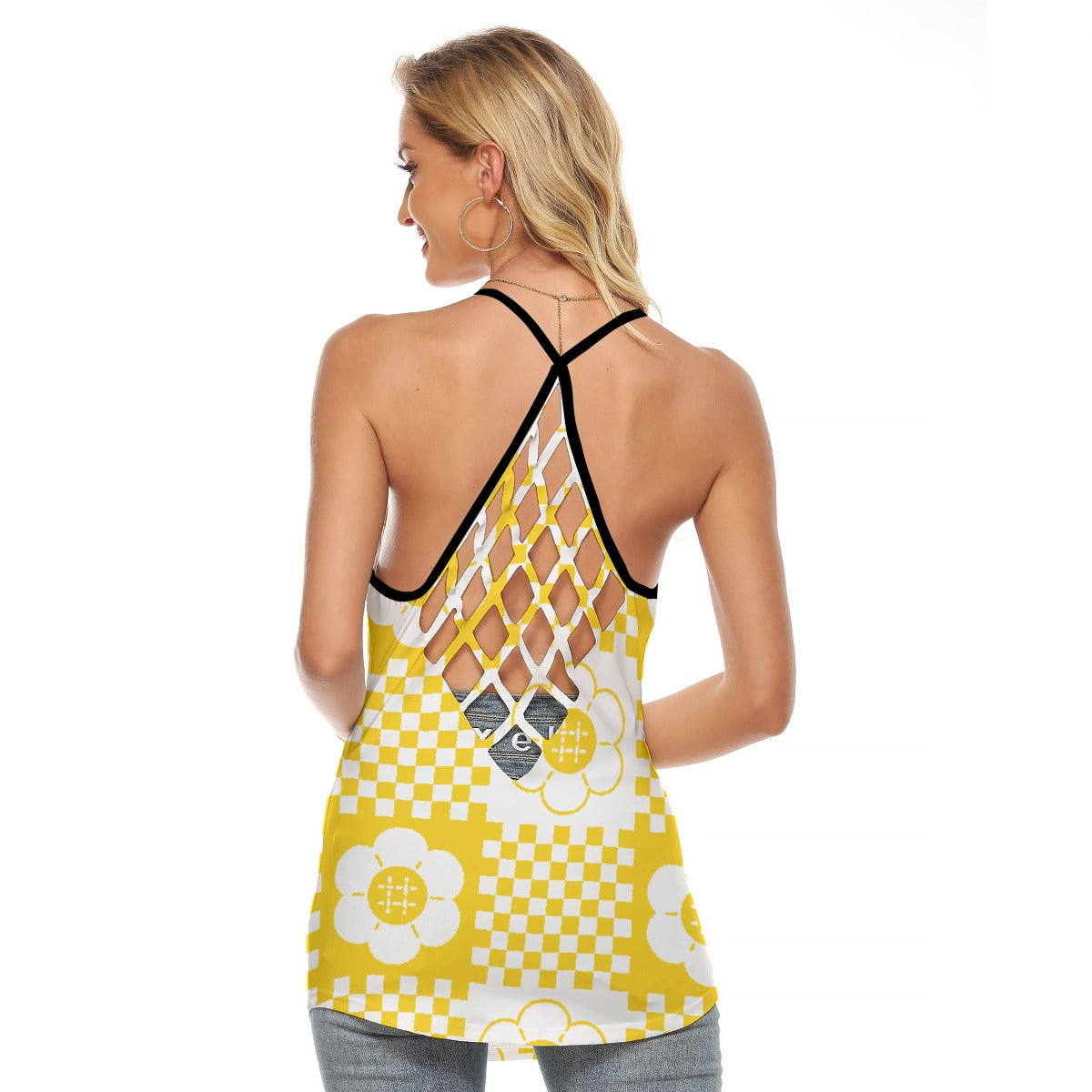 All-Over Print Women's Criss-Cross Open Back Tank Top