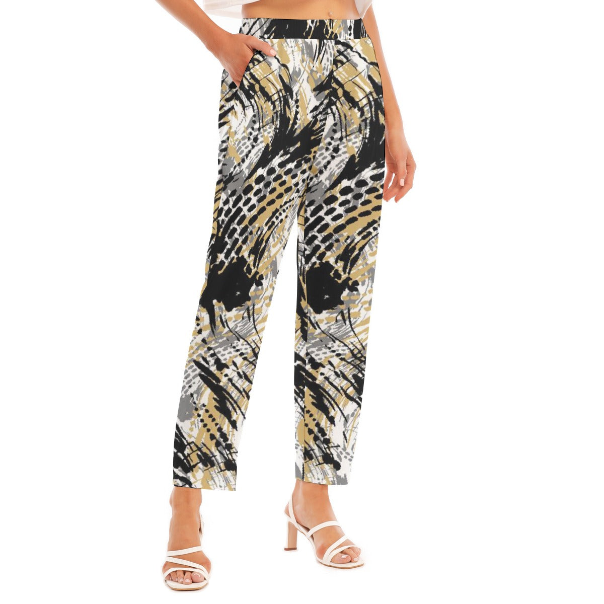 All-Over Print Women's Loose Straight-leg Pants
