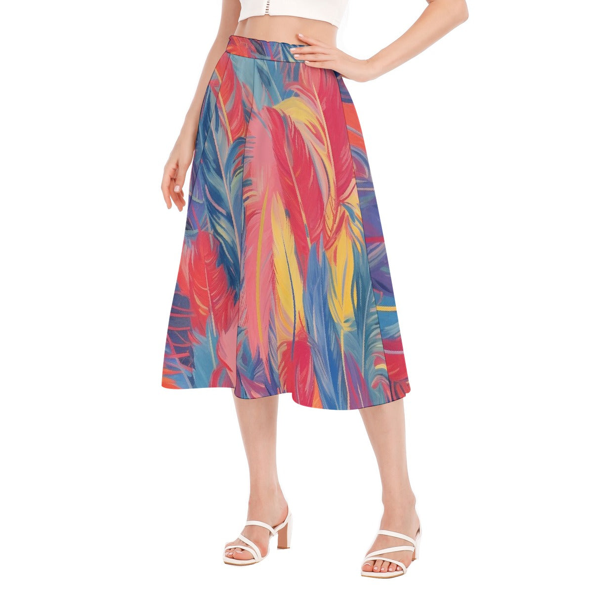All-Over Print Women's Long Section Chiffon Skirt