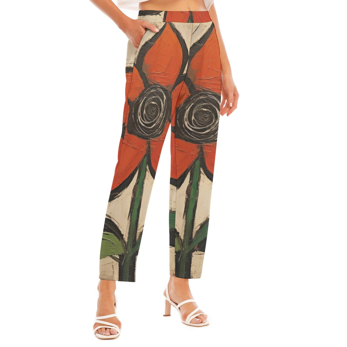 All-Over Print Women's Loose Straight-leg Pants
