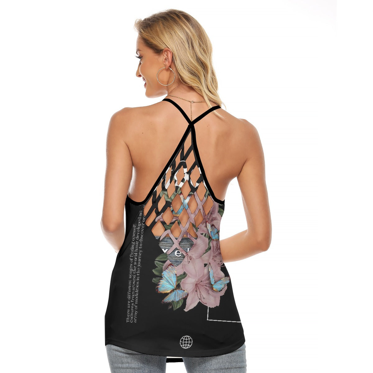 All-Over Print Women's Criss-Cross Open Back Tank Top