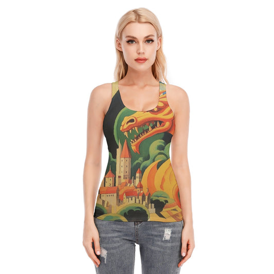 All-Over Print Women's Racer Vest | 190GSM Cotton