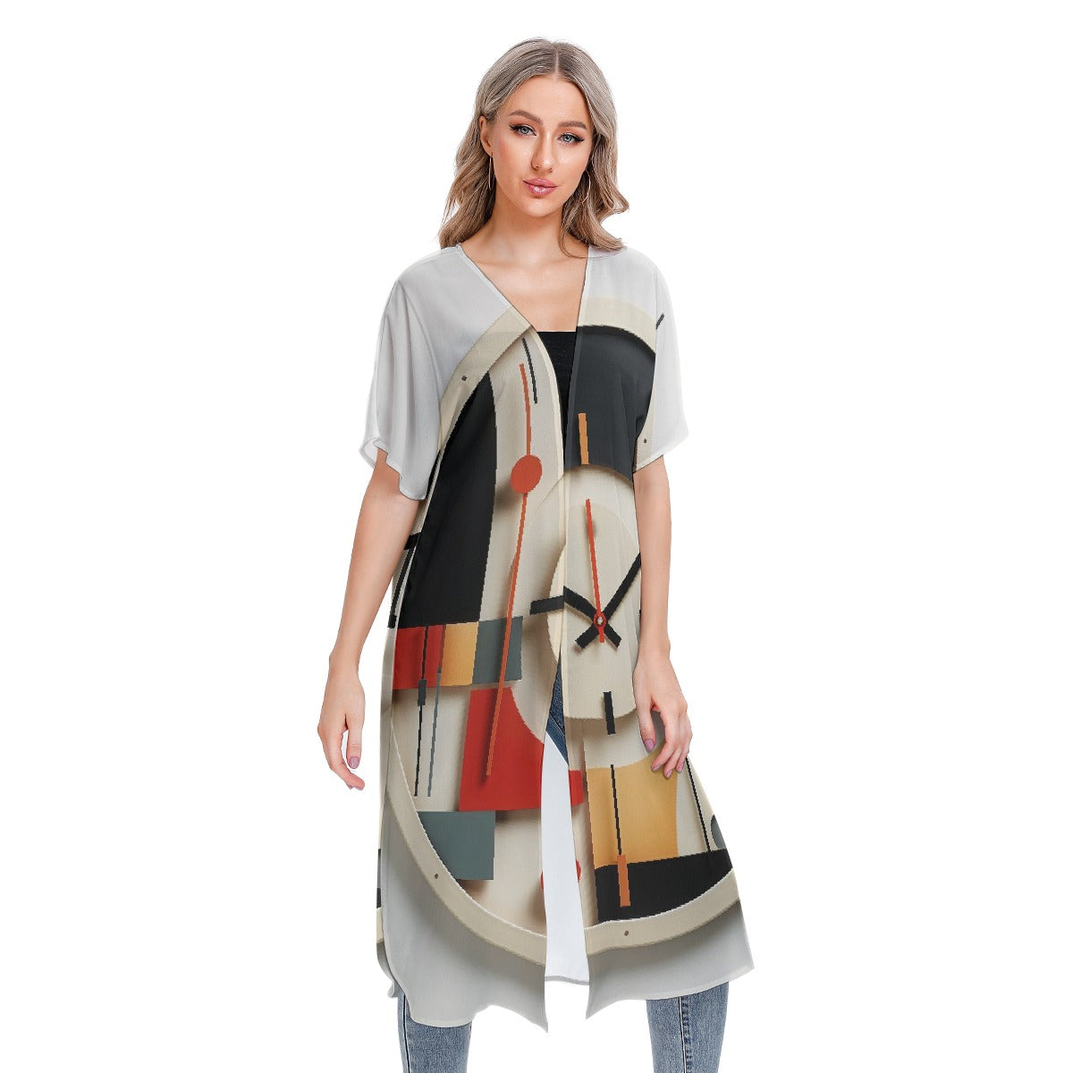 All-Over Print Women's Short Sleeve Cardigan