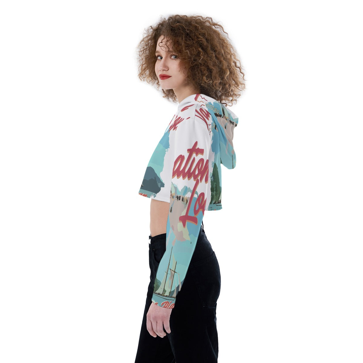 All-Over Print Women's Crop Top Hoodie