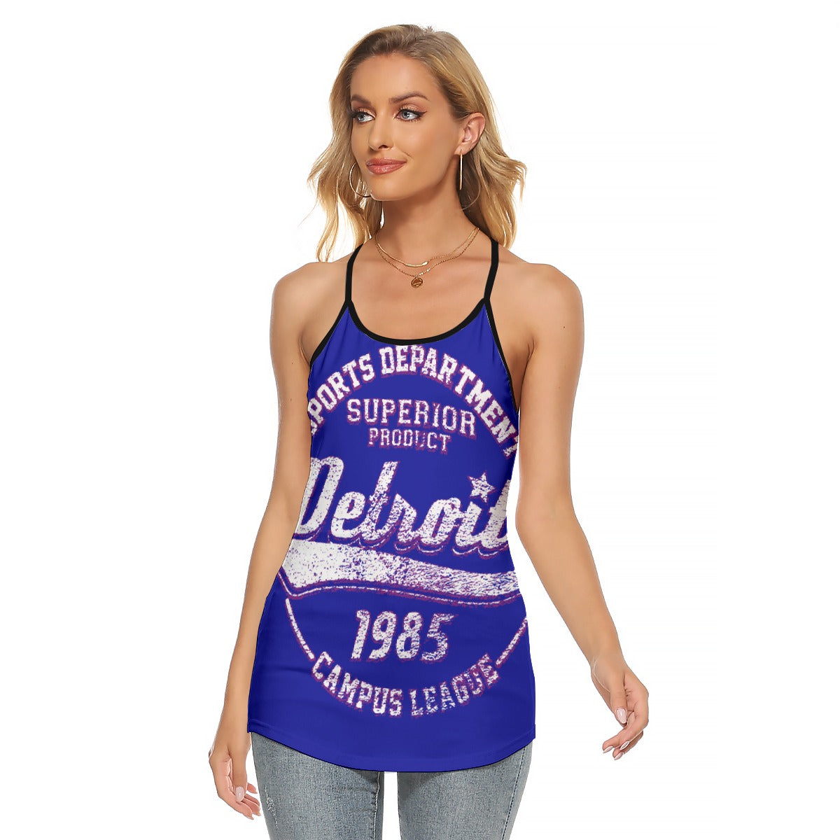 All-Over Print Women's Criss-Cross Open Back Tank Top
