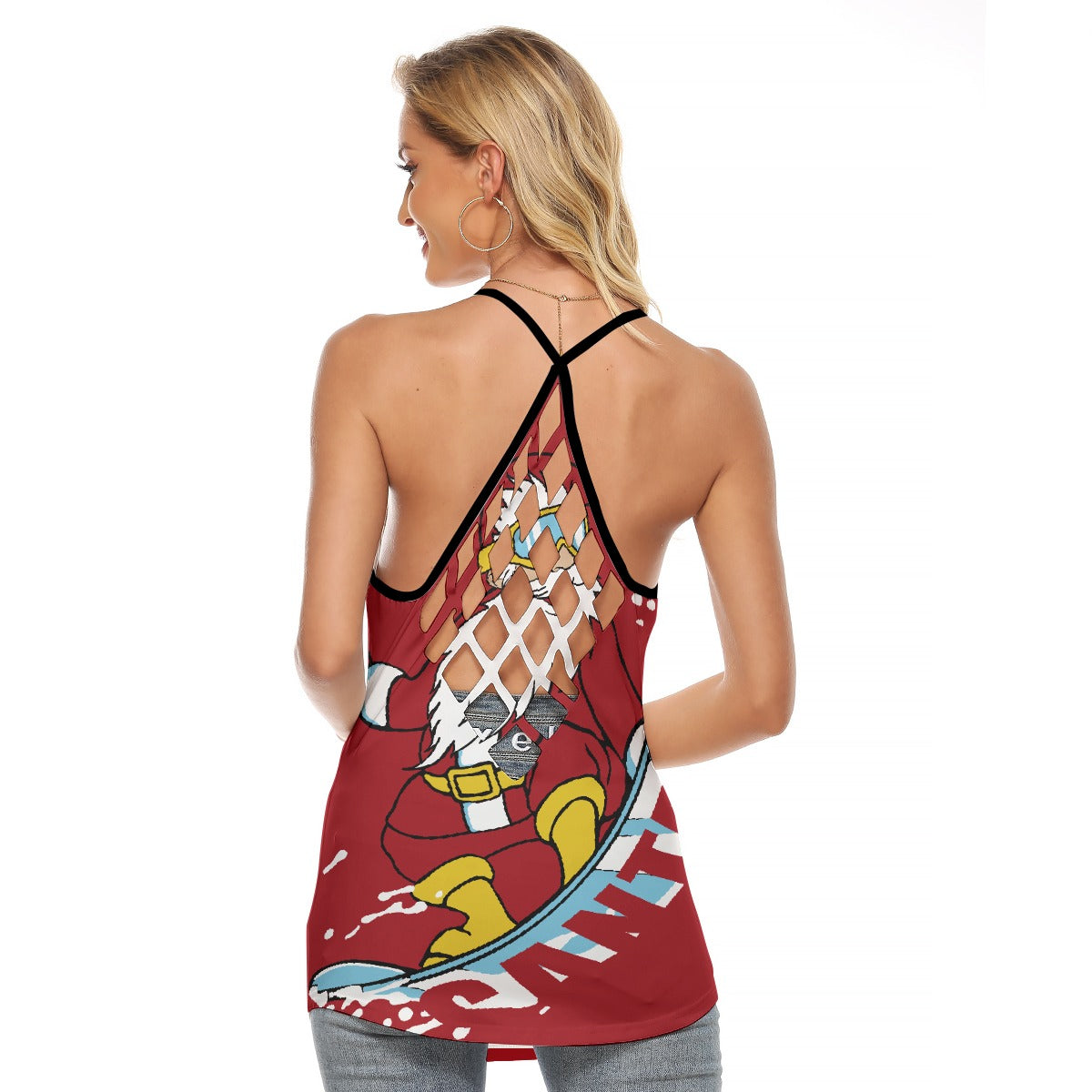 All-Over Print Women's Criss-Cross Open Back Tank Top