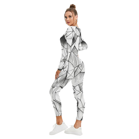 All-Over Print Women's Plunging Neck Jumpsuit