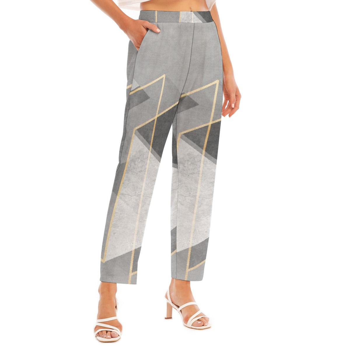 All-Over Print Women's Loose Straight-leg Pants