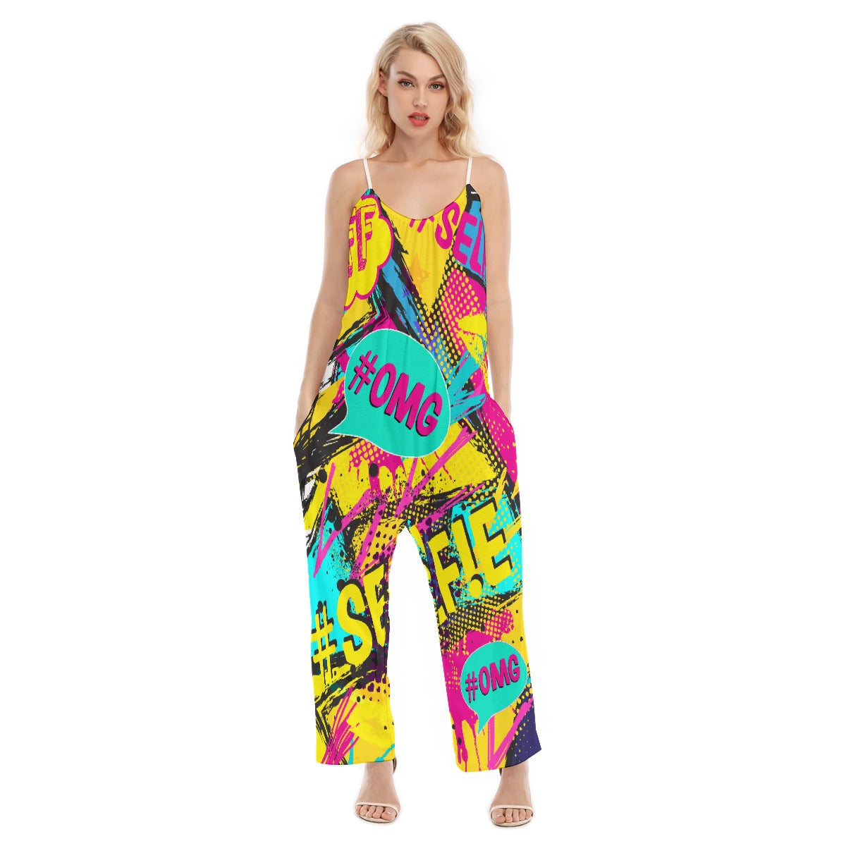All-Over Print Women's Loose Cami Jumpsuit