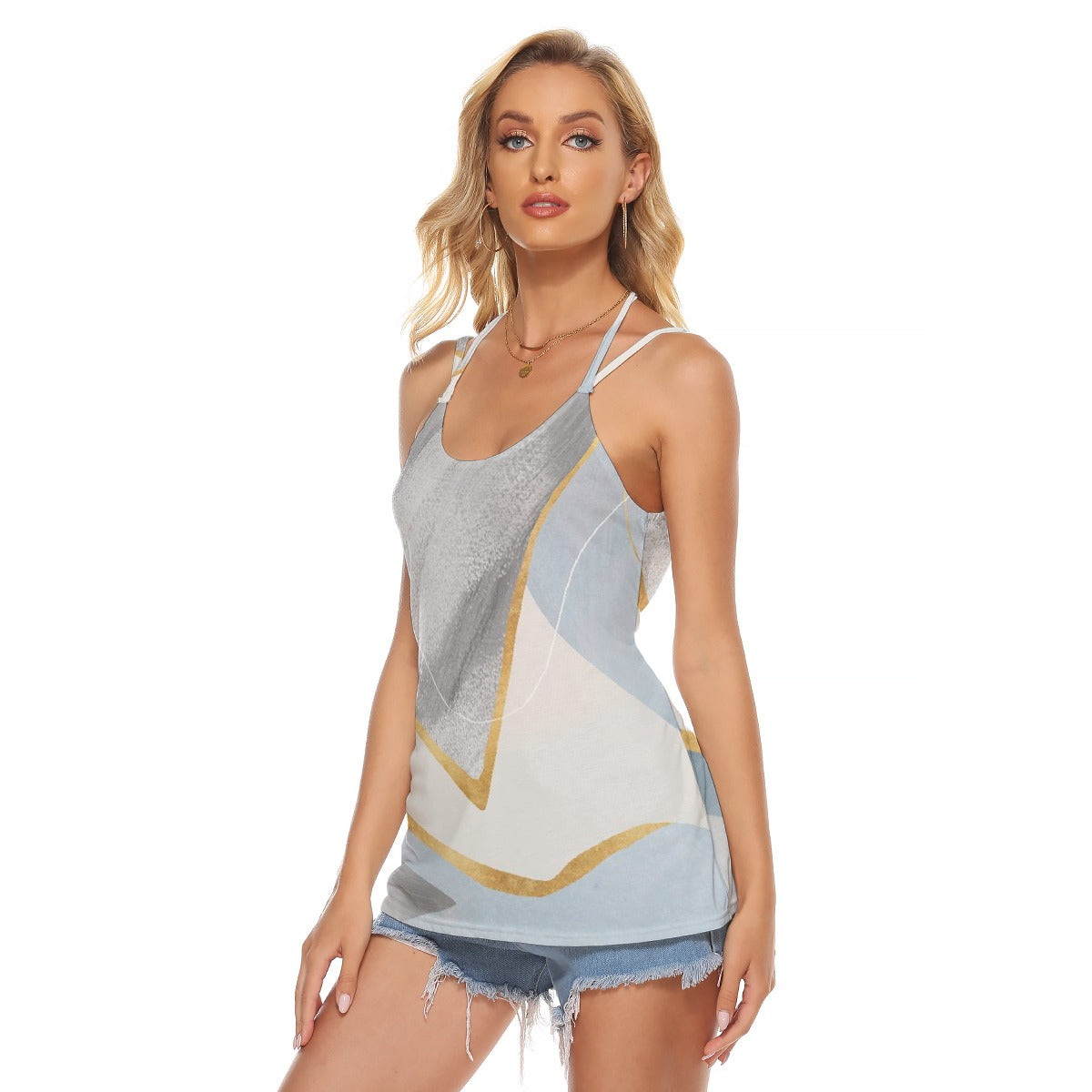 All-Over Print Women's Halter Top With Backless