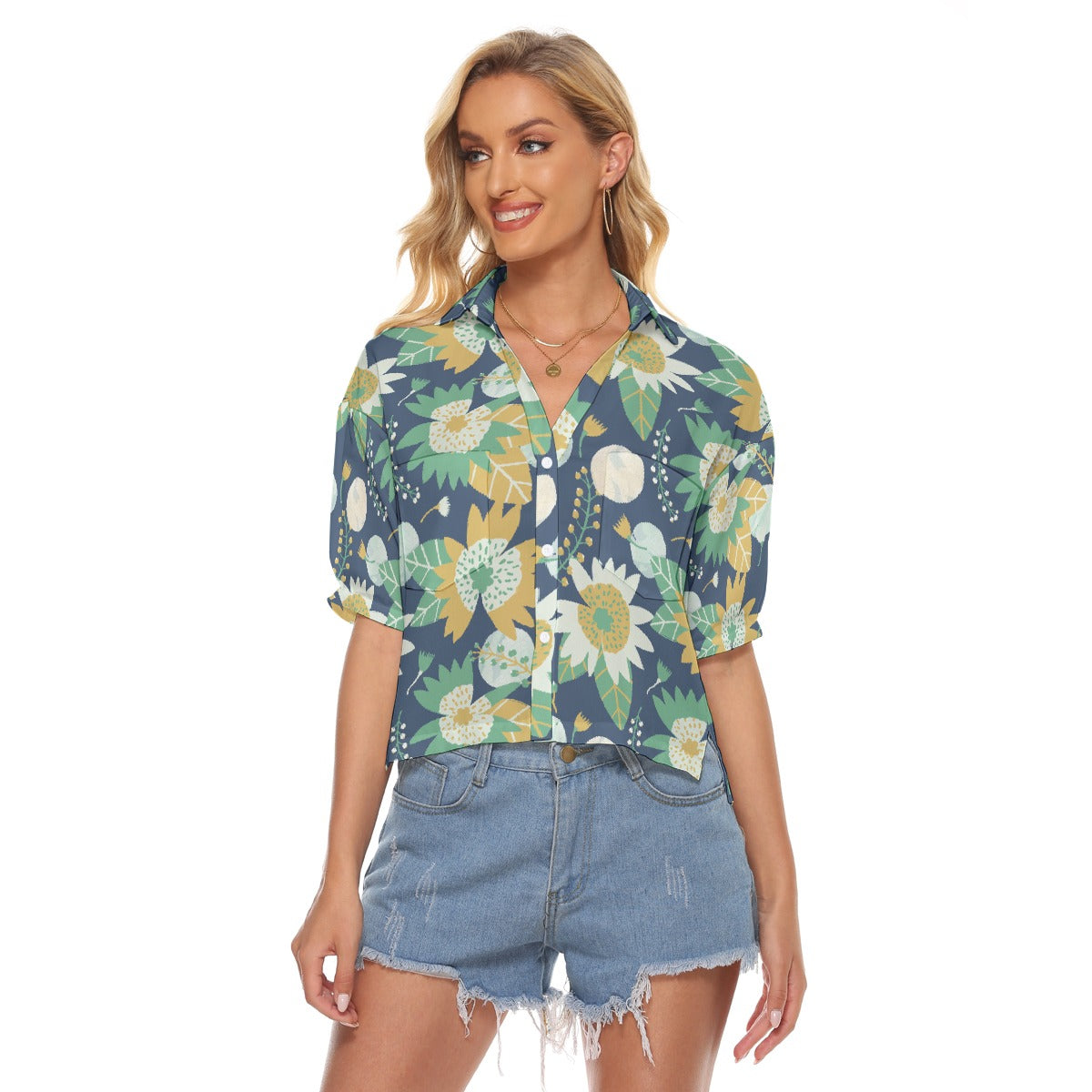 All-Over Print Women's V-neck Shirts
