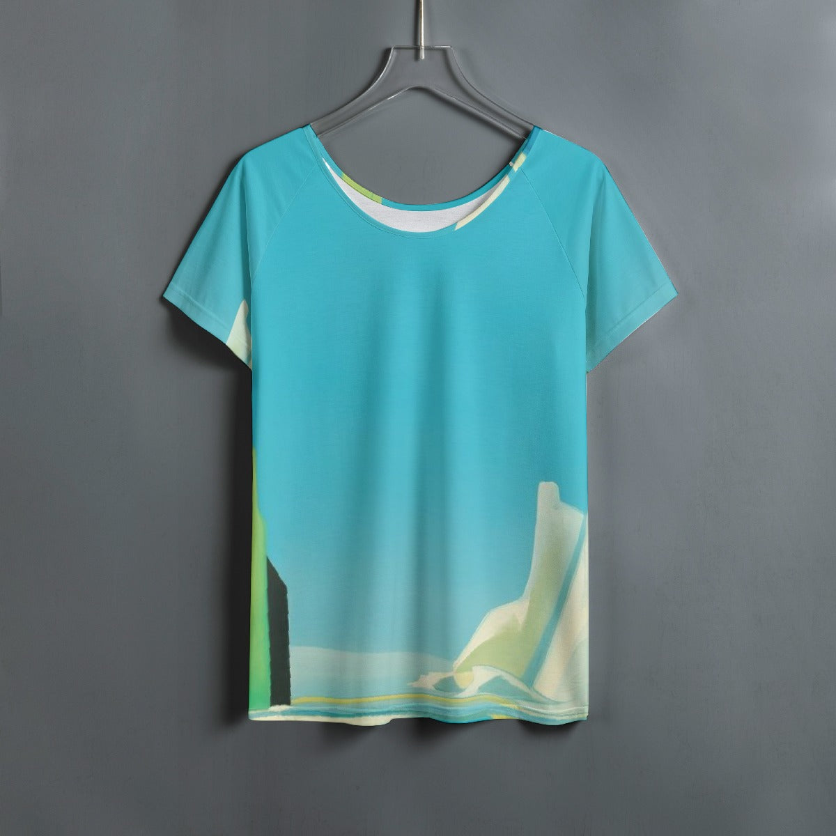 All-Over Print Women's Round Neck T-shirt With Raglan Sleeve