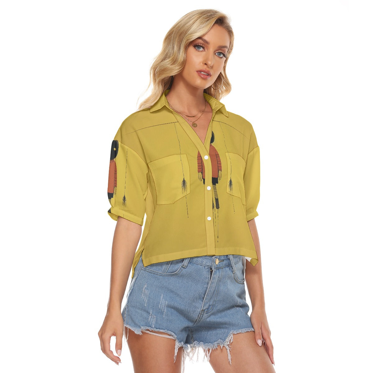 All-Over Print Women's V-neck Shirts