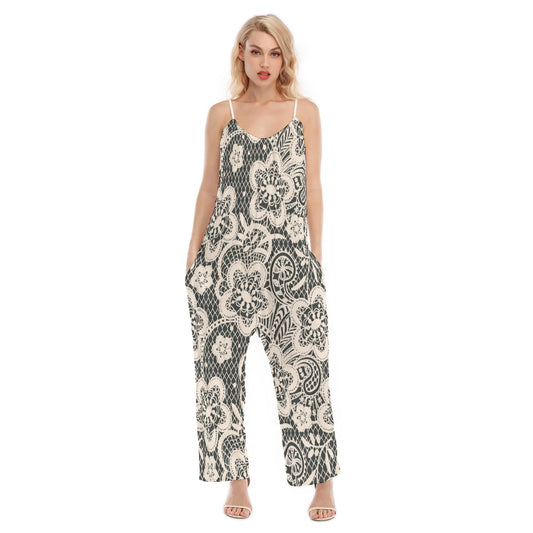 All-Over Print Women's Loose Cami Jumpsuit